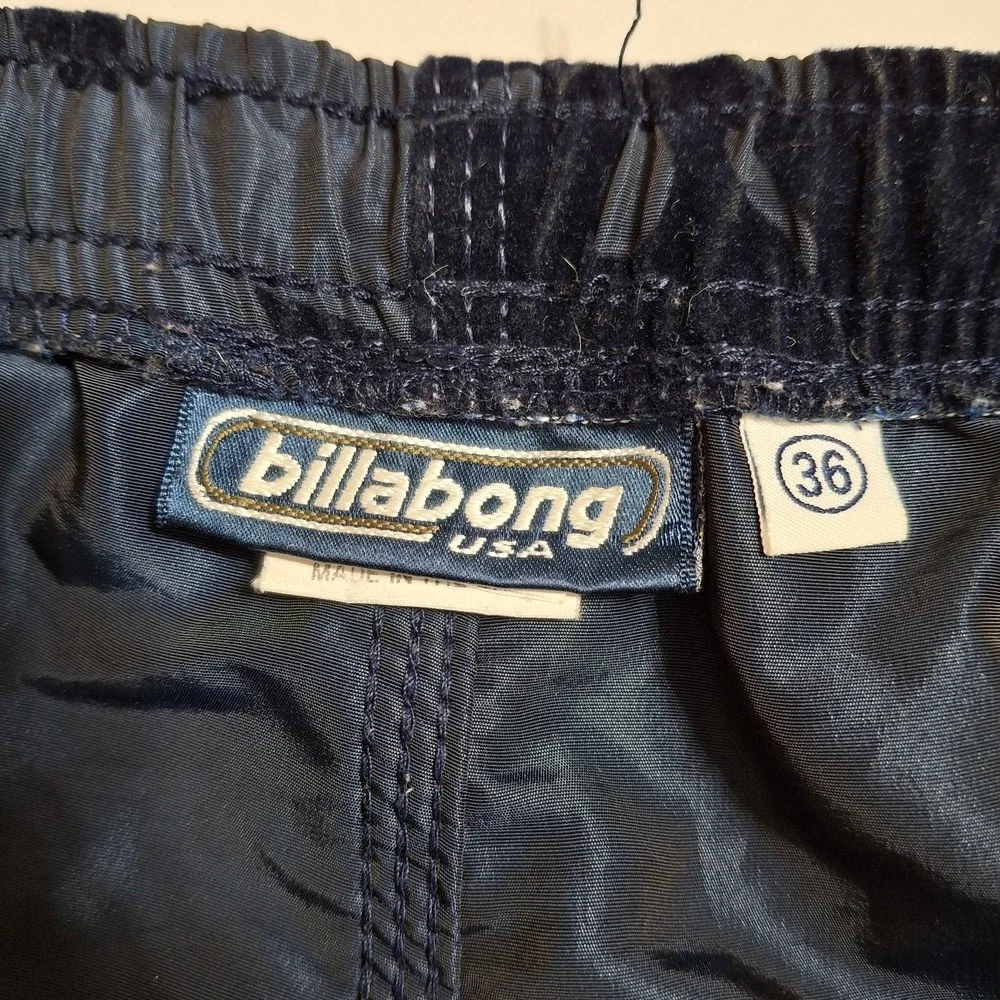 Vintage Billabong Board‎ Shorts Nylon Hawaiian Floral Made in USA Size 36 Navy
